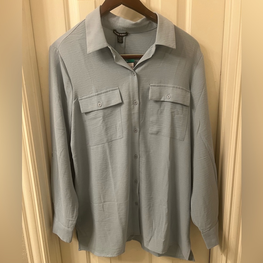 Hillary Radley long sleeve button up blouse XL